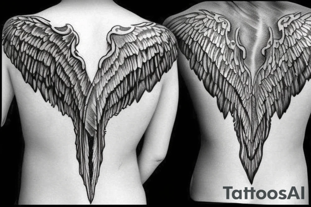 Angel wings
On back tattoo idea