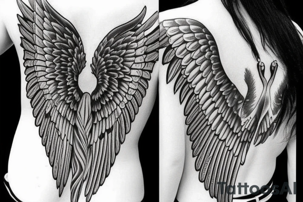 Angel wings
On back tattoo idea