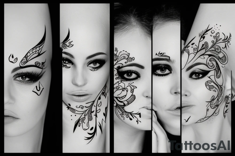 Crying face tattoo idea