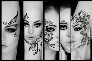 Crying face tattoo idea