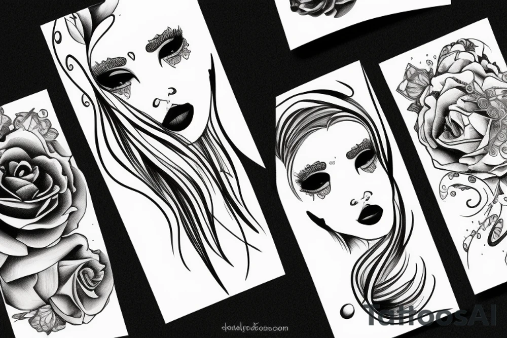 Crying face tattoo idea