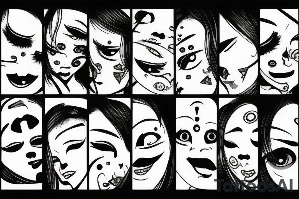 Crying face tattoo idea