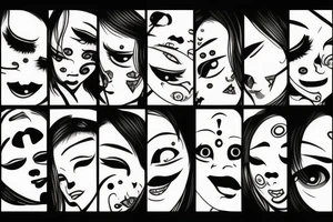 Crying face tattoo idea