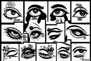 Crying face tattoo idea