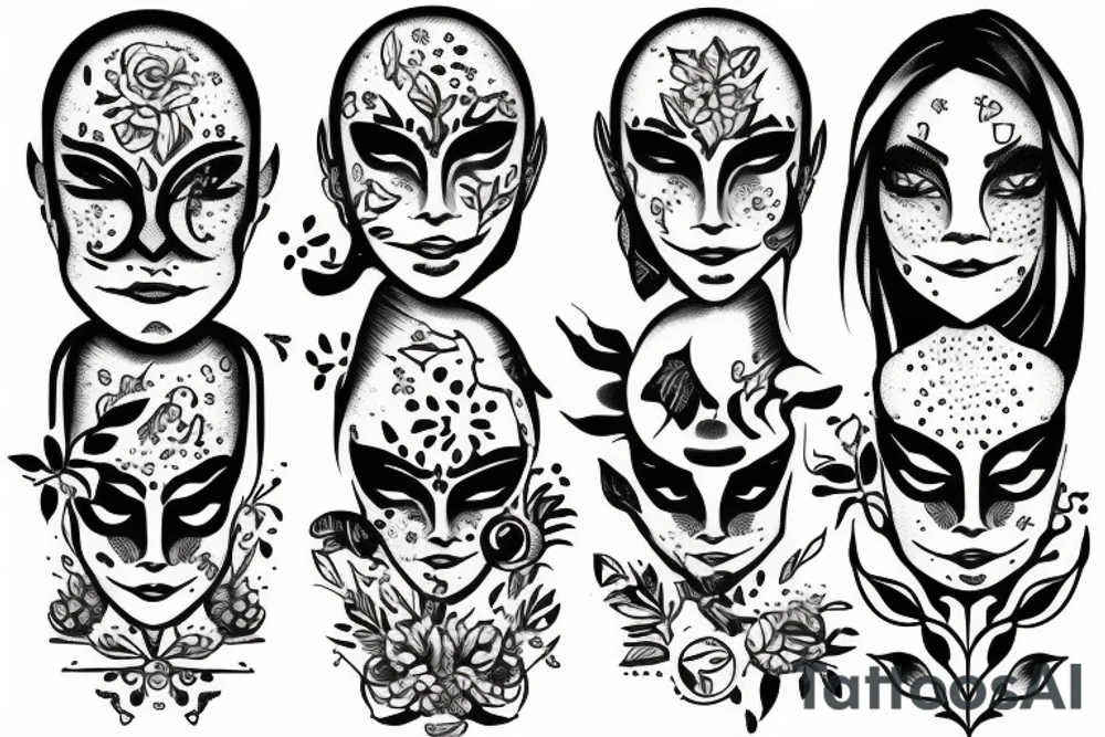 Crying face tattoo idea