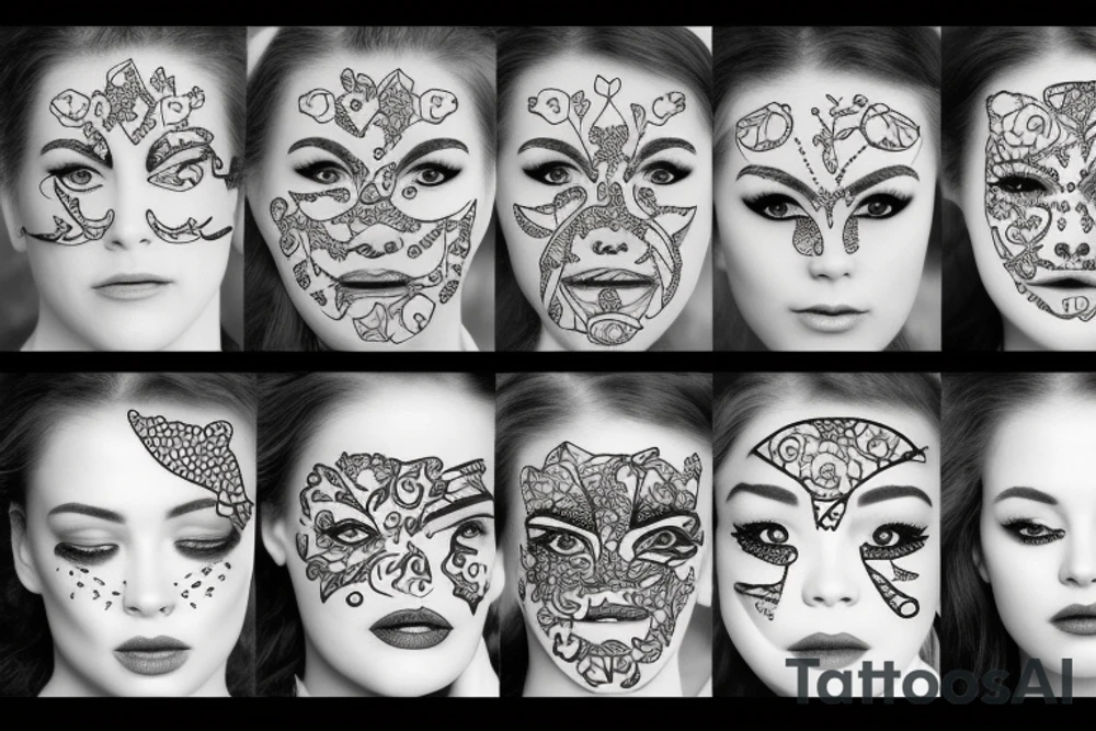 Crying face tattoo idea