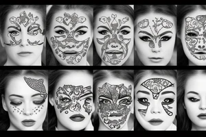 Crying face tattoo idea