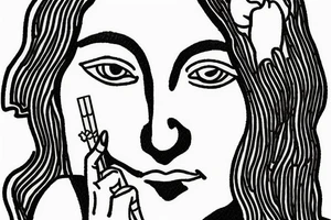 Mona Lisa smoking cigaret tattoo idea