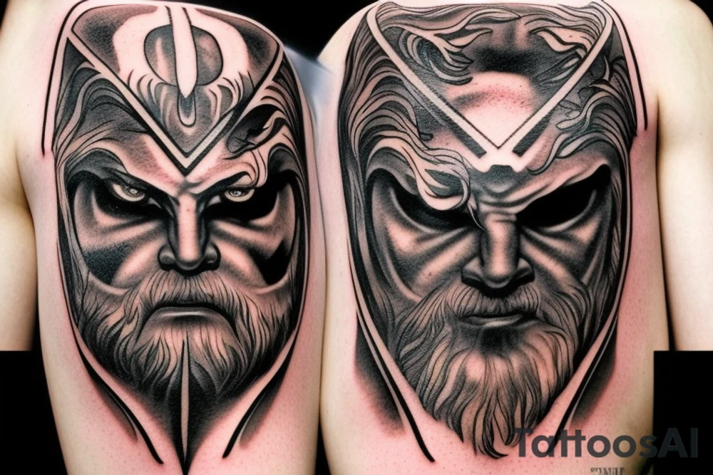 The face of Odin with lightning in his eye. tattoo idea