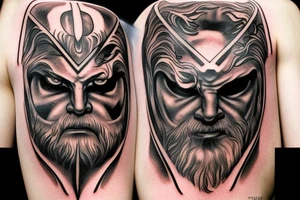 The face of Odin with lightning in his eye. tattoo idea