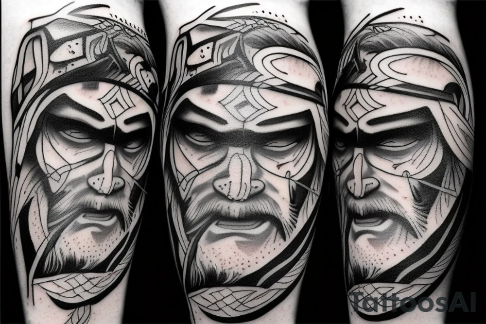 The face of Odin with lightning in his eye. tattoo idea