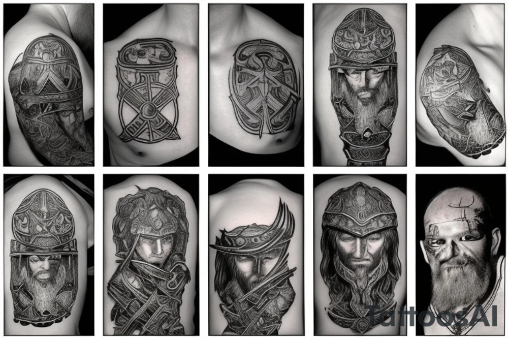 viking warrior tattoo idea