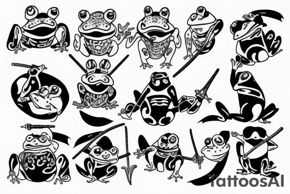 frog samurai tattoo idea