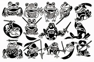 frog samurai tattoo idea