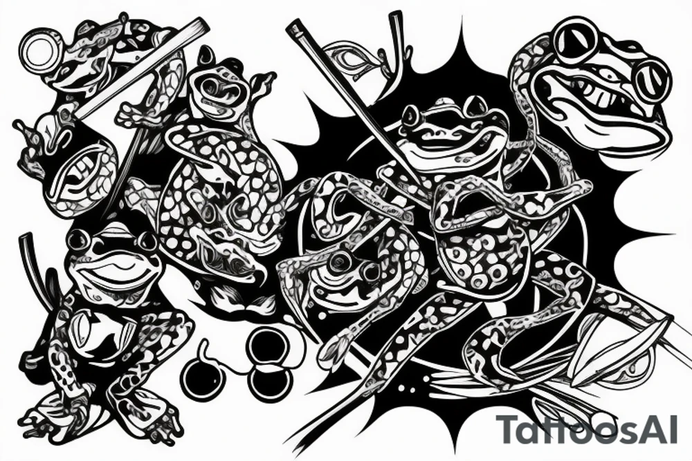 frog samurai tattoo idea