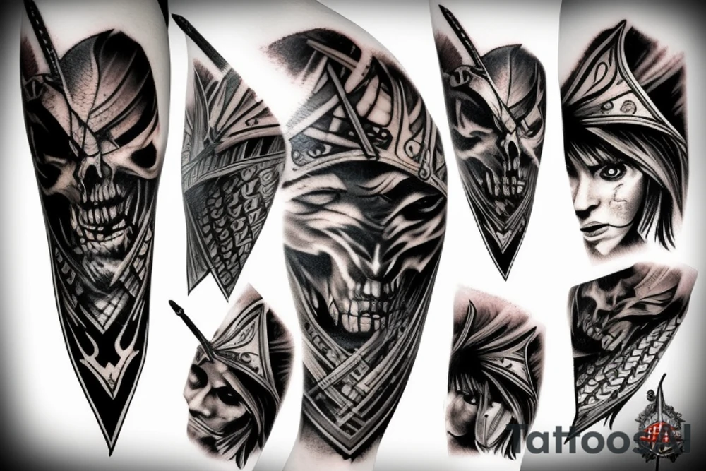witcher with sword tattoo idea