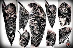 witcher with sword tattoo idea