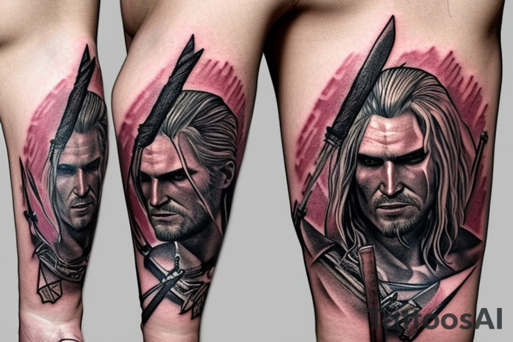 witcher with sword tattoo idea