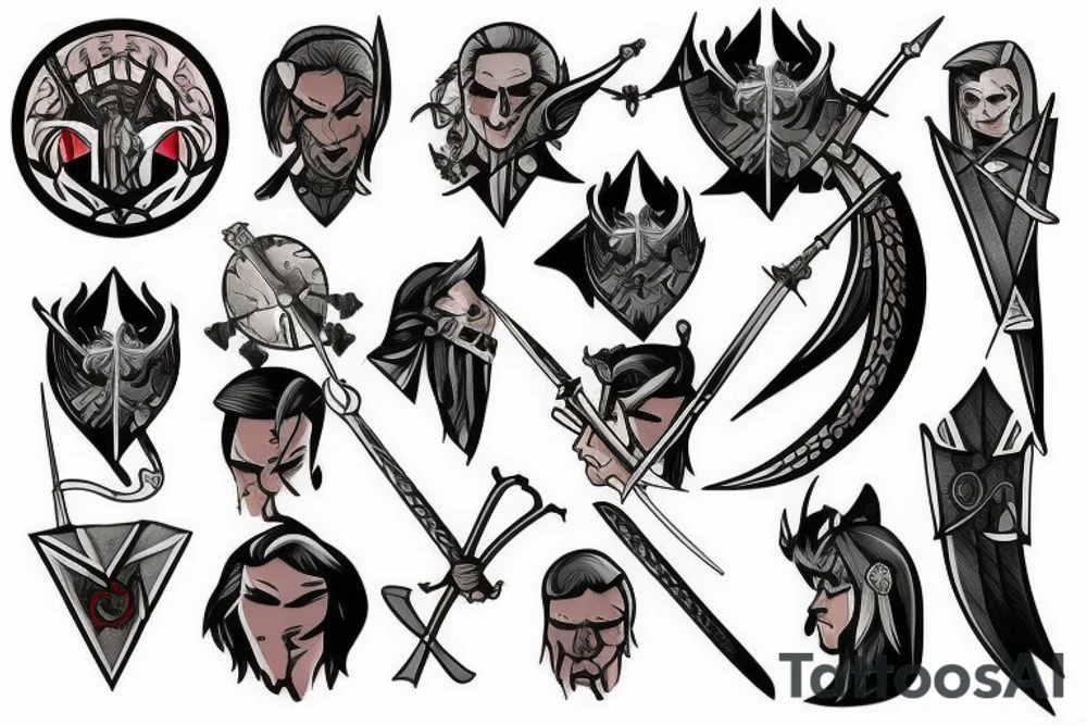 witcher with sword tattoo idea