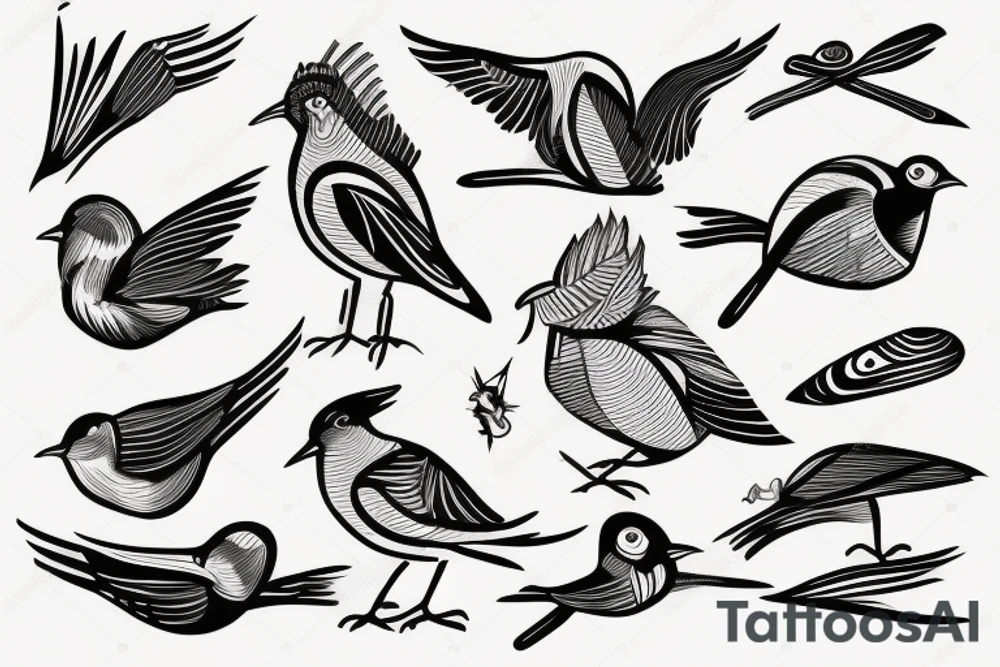 Abstract bird tattoo idea