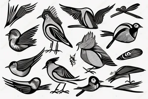 Abstract bird tattoo idea