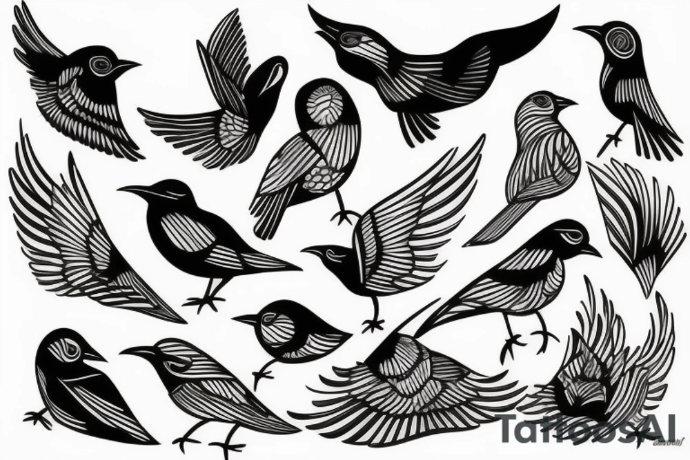 Abstract bird tattoo idea