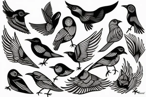 Abstract bird tattoo idea