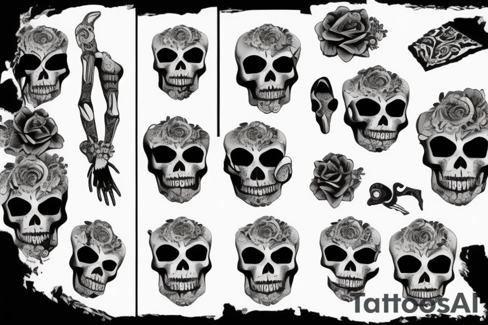 Skeleton body tattoo idea