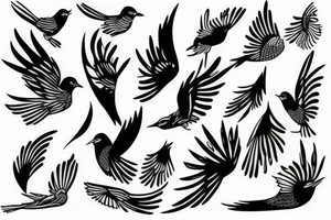 Abstract bird with dripping winga tattoo idea