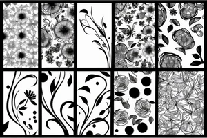Abstract floral with stem and  with dripping background tattoo idea