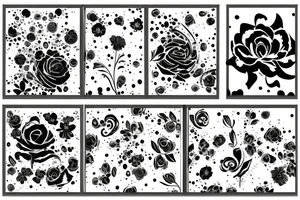 Abstract floral with stem and  with dripping background tattoo idea