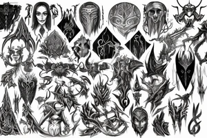 The Elder Skrolls, Gods, Aedra, Arkey, Mara, Zenutar, Julianos, Talos, Kinaerth, Stendar, Dibella tattoo idea