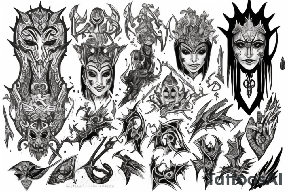 The Elder Skrolls, Gods, Aedra, Arkey, Mara, Zenutar, Julianos, Talos, Kinaerth, Stendar, Dibella tattoo idea