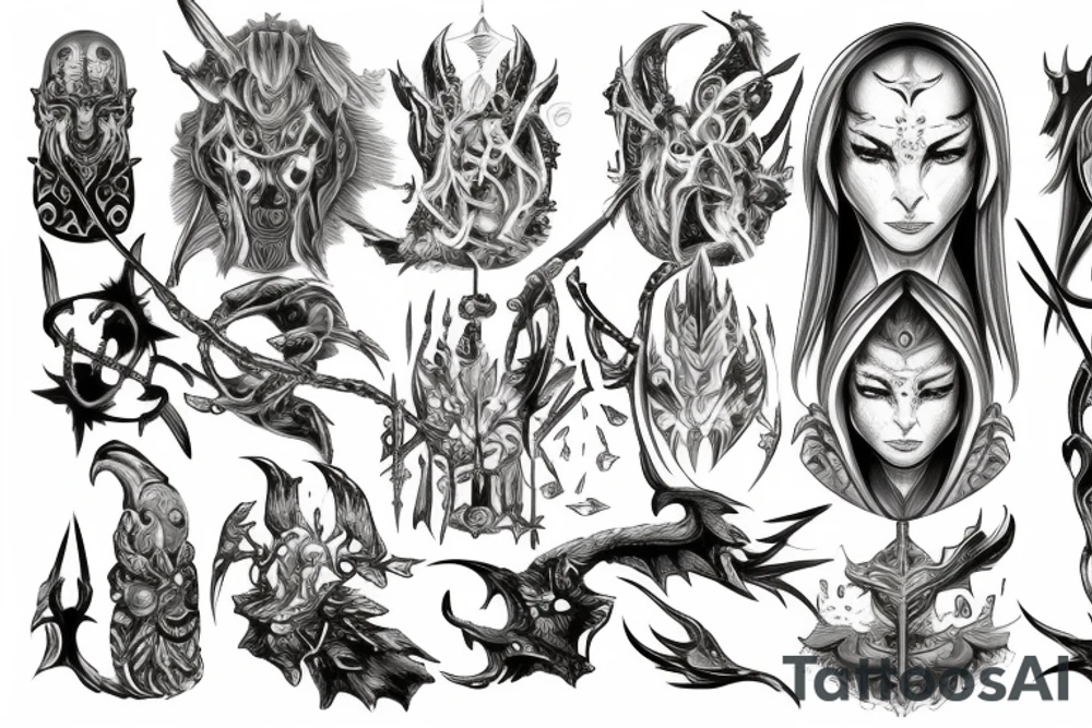 The Elder Skrolls, Gods, Aedra, Arkey, Mara, Zenutar, Julianos, Talos, Kinaerth, Stendar, Dibella tattoo idea