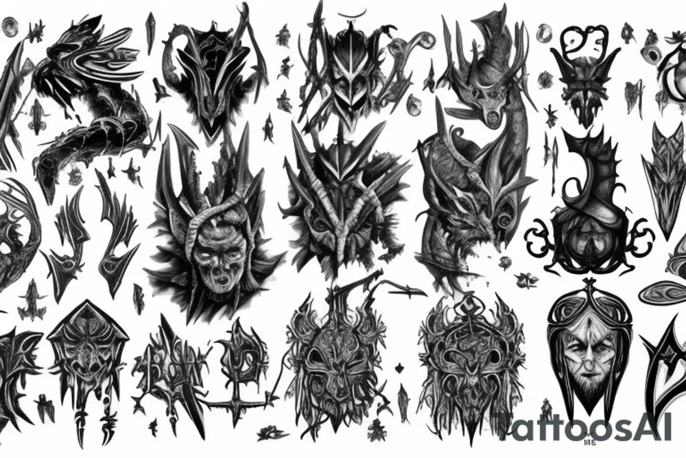 The Elder Skrolls, Gods, Aedra, Arkey, Mara, Zenutar, Julianos, Talos, Kinaerth, Stendar, Dibella tattoo idea