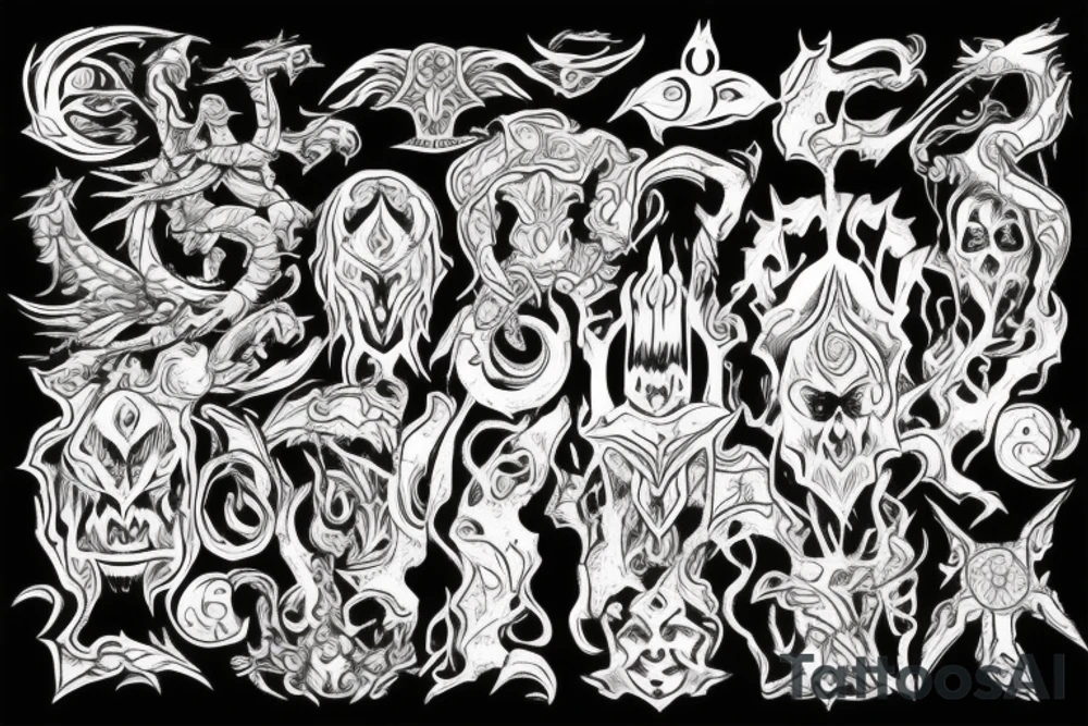 The Elder Skrolls, Gods, Aedra, Arkey, Mara, Zenutar, Julianos, Talos, Kinaerth, Stendar, Dibella tattoo idea