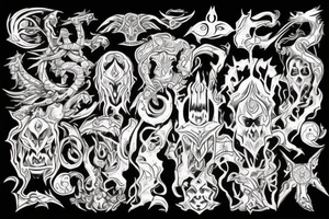 The Elder Skrolls, Gods, Aedra, Arkey, Mara, Zenutar, Julianos, Talos, Kinaerth, Stendar, Dibella tattoo idea