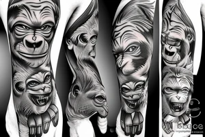 business monkey tattoo idea
