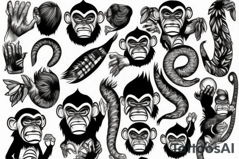 business monkey tattoo idea