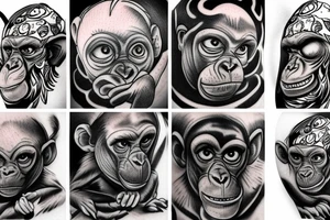 monkey tattoo idea