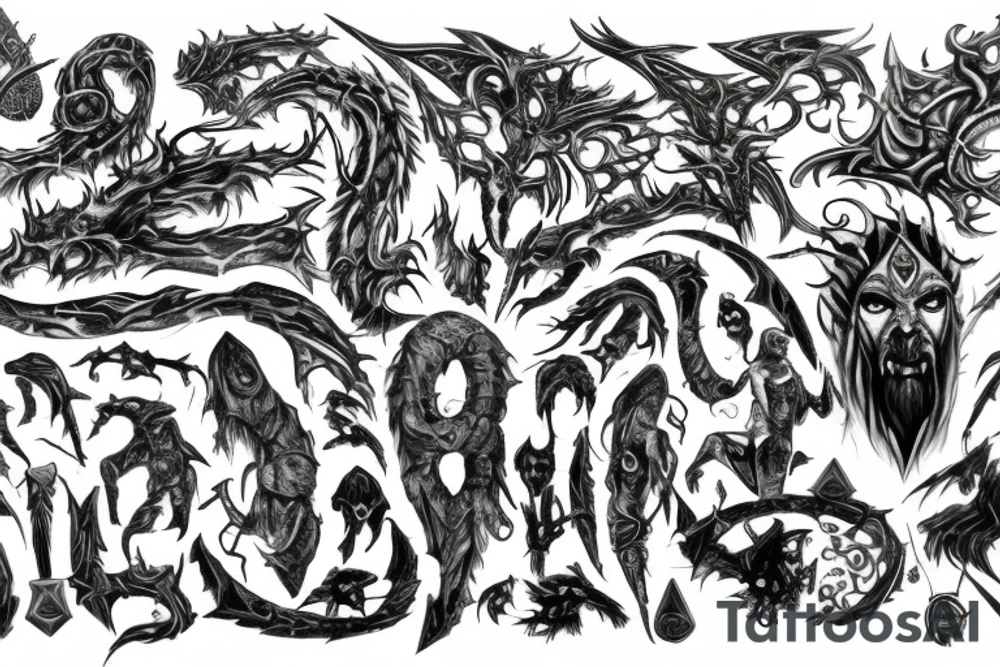 The Elder Skrolls, Gods, Aedra, Arkey, Mara, Zenutar, Julianos, Talos, Kinaerth, Stendar, Dibella tattoo idea