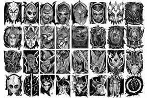 The Elder Skrolls, Gods, Aedra, Arkey, Mara, Zenutar, Julianos, Talos, Kinaerth, Stendar, Dibella tattoo idea