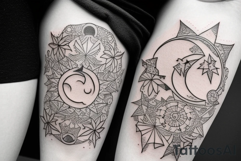 Moon & Star tattoo idea