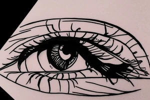 eye pierced with a nail and thread tattoo idea