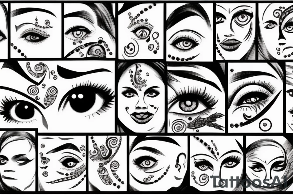 eye pierced with a nail and thread tattoo idea