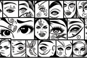 eye pierced with a nail and thread tattoo idea