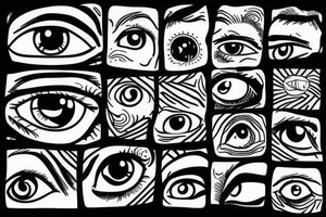eye pierced with a nail and thread tattoo idea
