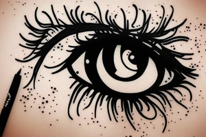 eye pierced with a nail and thread tattoo idea