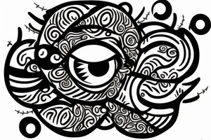 eye pierced with a nail and thread tattoo idea