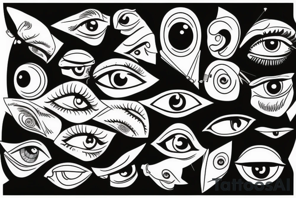 eye pierced with a nail and thread tattoo idea
